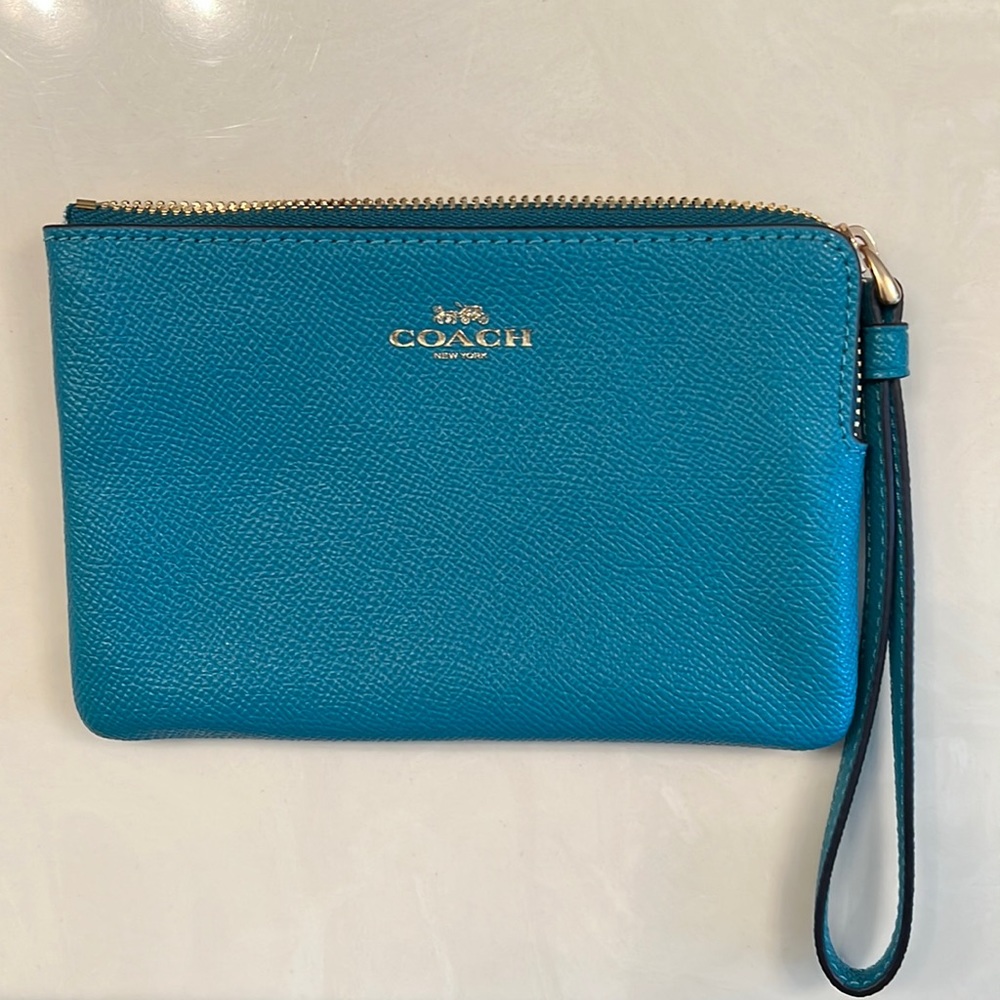 NWT Coach Blue Wristlet Wallet